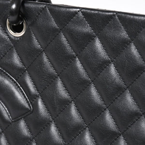 Very Good Condition CHANEL Cambon Line Large Tote Bag No. 9 A25169 Coco Mark Calfskin Patent Leather Black Used 4a009708