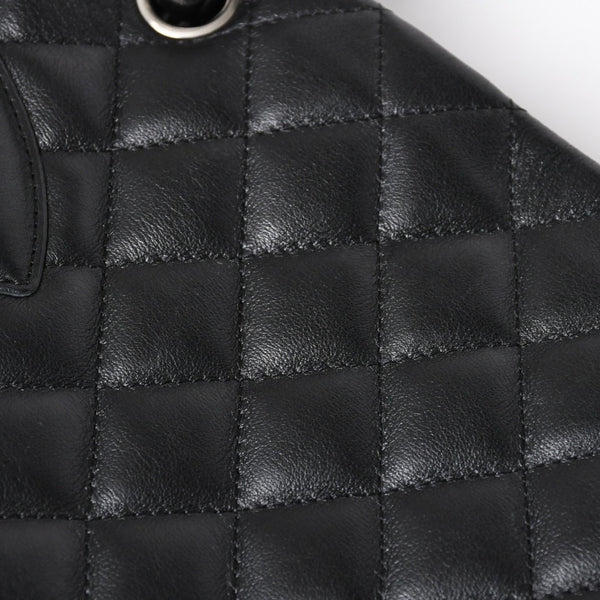 Very Good Condition CHANEL Cambon Line Large Tote Bag No. 9 A25169 Coco Mark Calfskin Patent Leather Black Used 4a009708