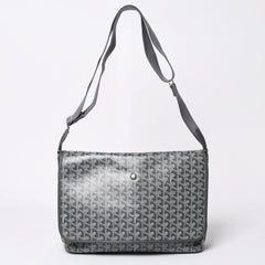 極美品 GOYARD ゴヤール カペシアン MM メッセンジャー ショルダーバッグ ゴヤールディンキャンバス シュヴロッシュカーフスキン グレー 中古 4a009753