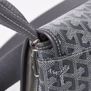 極美品 GOYARD ゴヤール カペシアン MM メッセンジャー ショルダーバッグ ゴヤールディンキャンバス シュヴロッシュカーフスキン グレー 中古 4a009753