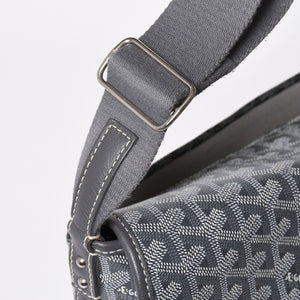 極美品 GOYARD ゴヤール カペシアン MM メッセンジャー ショルダーバッグ ゴヤールディンキャンバス シュヴロッシュカーフスキン グレー 中古 4a009753