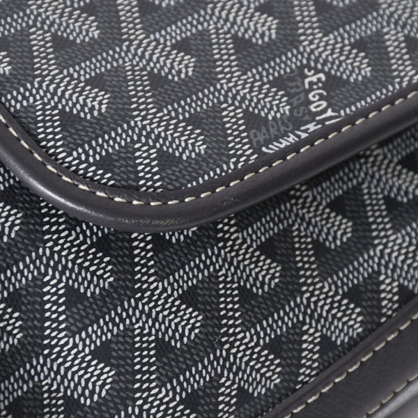 極美品 GOYARD ゴヤール カペシアン MM メッセンジャー ショルダーバッグ ゴヤールディンキャンバス シュヴロッシュカーフスキン グレー 中古 4a009753