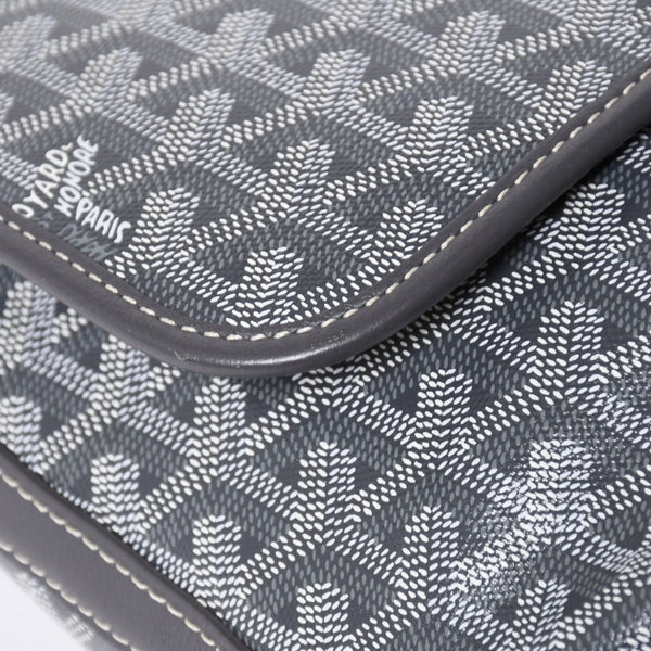 極美品 GOYARD ゴヤール カペシアン MM メッセンジャー ショルダーバッグ ゴヤールディンキャンバス シュヴロッシュカーフスキン グレー 中古 4a009753