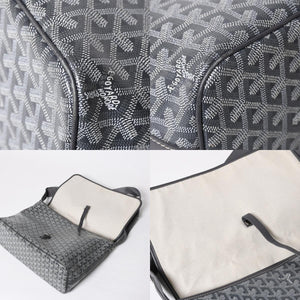 極美品 GOYARD ゴヤール カペシアン MM メッセンジャー ショルダーバッグ ゴヤールディンキャンバス シュヴロッシュカーフスキン グレー 中古 4a009753