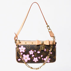 極美品 LOUIS VUITTON ルイヴィトン LV × TM ポシェット アクセソワール アクセサリーポーチ M13666 モノグラム チェリー 村上隆 中古 4a009719