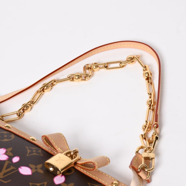 極美品 LOUIS VUITTON ルイヴィトン LV × TM ポシェット アクセソワール アクセサリーポーチ M13666 モノグラム チェリー 村上隆 中古 4a009719