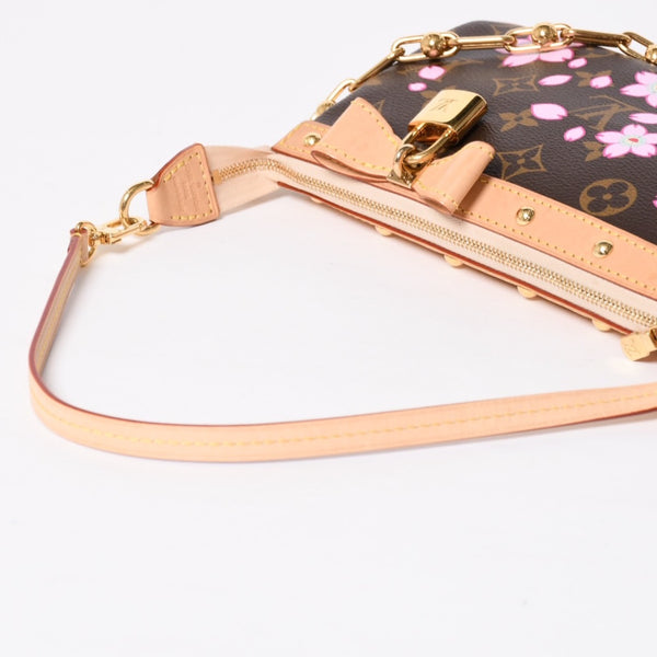 極美品 LOUIS VUITTON ルイヴィトン LV × TM ポシェット アクセソワール アクセサリーポーチ M13666 モノグラム チェリー 村上隆 中古 4a009719