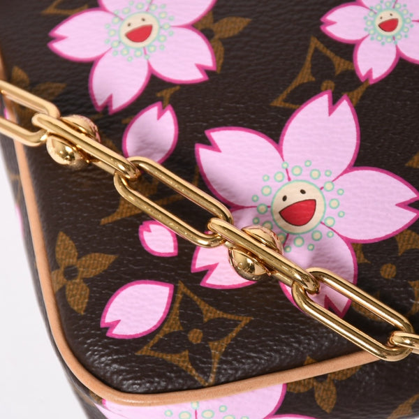 極美品 LOUIS VUITTON ルイヴィトン LV × TM ポシェット アクセソワール アクセサリーポーチ M13666 モノグラム チェリー 村上隆 中古 4a009719