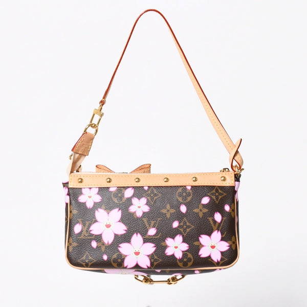 極美品 LOUIS VUITTON ルイヴィトン LV × TM ポシェット アクセソワール アクセサリーポーチ M13666 モノグラム チェリー 村上隆 中古 4a009719