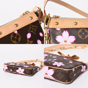 極美品 LOUIS VUITTON ルイヴィトン LV × TM ポシェット アクセソワール アクセサリーポーチ M13666 モノグラム チェリー 村上隆 中古 4a009719