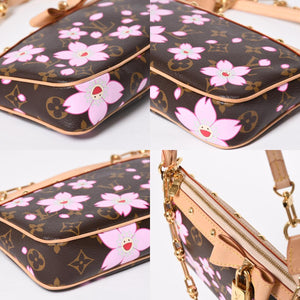 極美品 LOUIS VUITTON ルイヴィトン LV × TM ポシェット アクセソワール アクセサリーポーチ M13666 モノグラム チェリー 村上隆 中古 4a009719