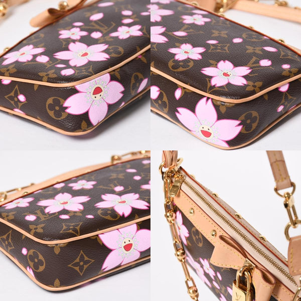 極美品 LOUIS VUITTON ルイヴィトン LV × TM ポシェット アクセソワール アクセサリーポーチ M13666 モノグラム チェリー 村上隆 中古 4a009719