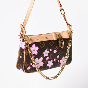極美品 LOUIS VUITTON ルイヴィトン LV × TM ポシェット アクセソワール アクセサリーポーチ M13666 モノグラム チェリー 村上隆 中古 4a009719
