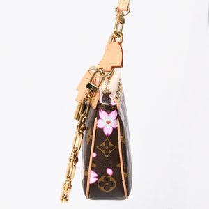 極美品 LOUIS VUITTON ルイヴィトン LV × TM ポシェット アクセソワール アクセサリーポーチ M13666 モノグラム チェリー 村上隆 中古 4a009719