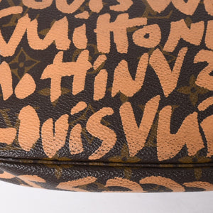 Very good condition LOUIS VUITTON Pochette accessory M92192 Monogram graffiti brown orange gold hardware used 4a009783