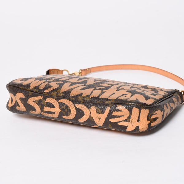 Very good condition LOUIS VUITTON Pochette accessory M92192 Monogram graffiti brown orange gold hardware used 4a009783