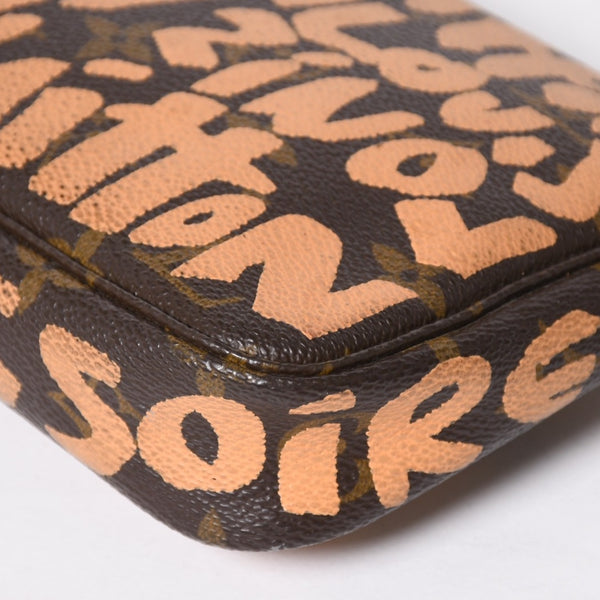 Very good condition LOUIS VUITTON Pochette accessory M92192 Monogram graffiti brown orange gold hardware used 4a009783