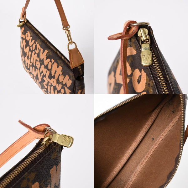 Very good condition LOUIS VUITTON Pochette accessory M92192 Monogram graffiti brown orange gold hardware used 4a009783