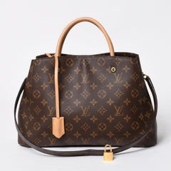 極美品 LOUIS VUITTON ルイヴィトン モンテーニュPM 2WAYバッグ ハンドバッグ ショルダーバッグ M5932J ブラウン ゴールド金具 中古 4a009806