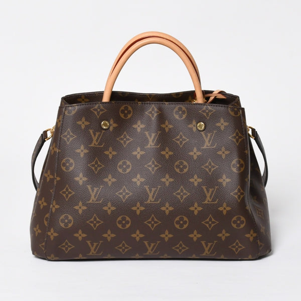 極美品 LOUIS VUITTON ルイヴィトン モンテーニュPM 2WAYバッグ ハンドバッグ ショルダーバッグ M5932J ブラウン ゴールド金具 中古 4a009806
