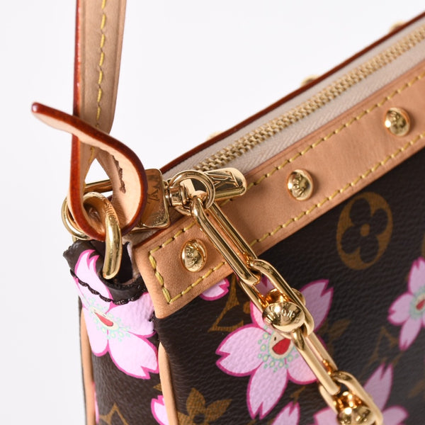 極美品 LOUIS VUITTON ルイヴィトン LV × TM ポシェット アクセソワール アクセサリーポーチ M13666 モノグラム チェリー 村上隆 中古 4a009719