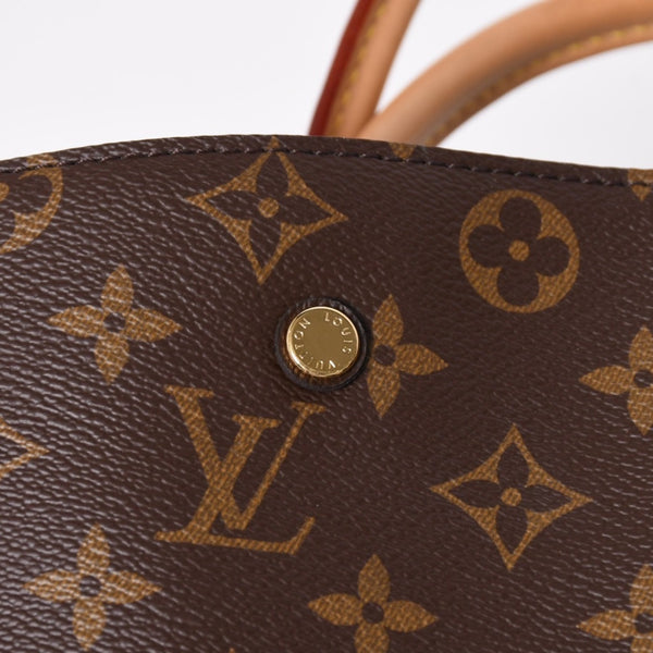 極美品 LOUIS VUITTON ルイヴィトン モンテーニュPM 2WAYバッグ ハンドバッグ ショルダーバッグ M5932J ブラウン ゴールド金具 中古 4a009806