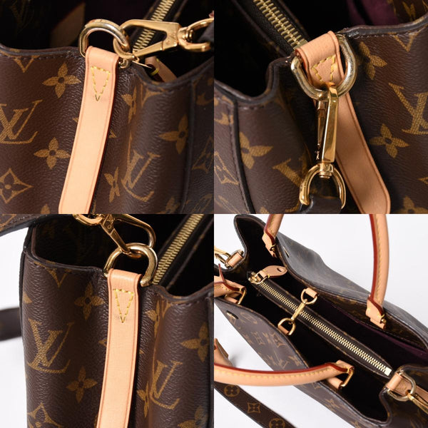 極美品 LOUIS VUITTON ルイヴィトン モンテーニュPM 2WAYバッグ ハンドバッグ ショルダーバッグ M5932J ブラウン ゴールド金具 中古 4a009806