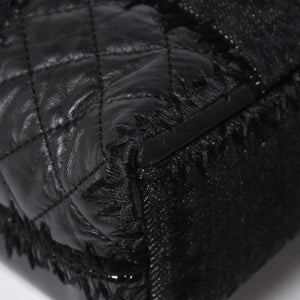 極美品 CHANEL シャネル パッチワーク チェーントートバッグ 25番台 ココマーク キャンバス デニム ツイード パテント レザー 中古 4a009721