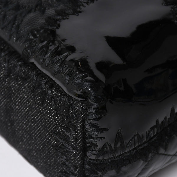 極美品 CHANEL シャネル パッチワーク チェーントートバッグ 25番台 ココマーク キャンバス デニム ツイード パテント レザー 中古 4a009721