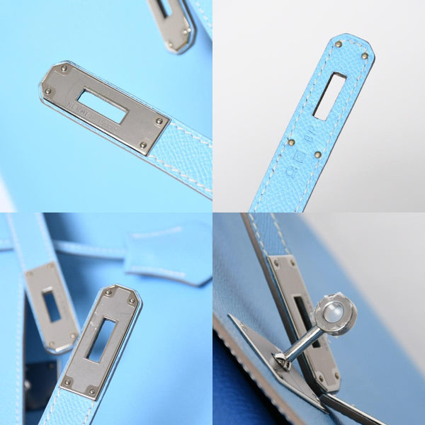 Very good condition HERMES Candy Kelly 35 handbag □O carved inside stitching Epson Celeste Mykonos silver hardware used 4a009796