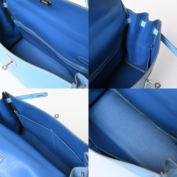 Very good condition HERMES Candy Kelly 35 handbag □O carved inside stitching Epson Celeste Mykonos silver hardware used 4a009796