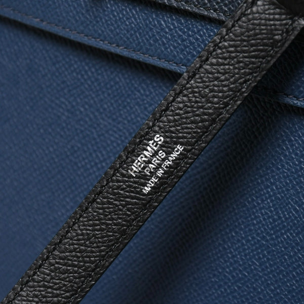 新品同様 HERMES エルメス ケリー トリコロール25 外縫い 2WAYハンドバッグ ヴォーエプソン ブルードリュプス/ブルーインディゴ/ブラック B刻印 中古 4a009738