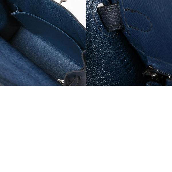 新品同様 HERMES エルメス ケリー トリコロール25 外縫い 2WAYハンドバッグ ヴォーエプソン ブルードリュプス/ブルーインディゴ/ブラック B刻印 中古 4a009738