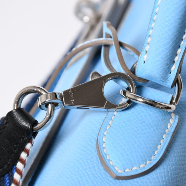 Very good condition HERMES Candy Kelly 35 handbag □O carved inside stitching Epson Celeste Mykonos silver hardware used 4a009796