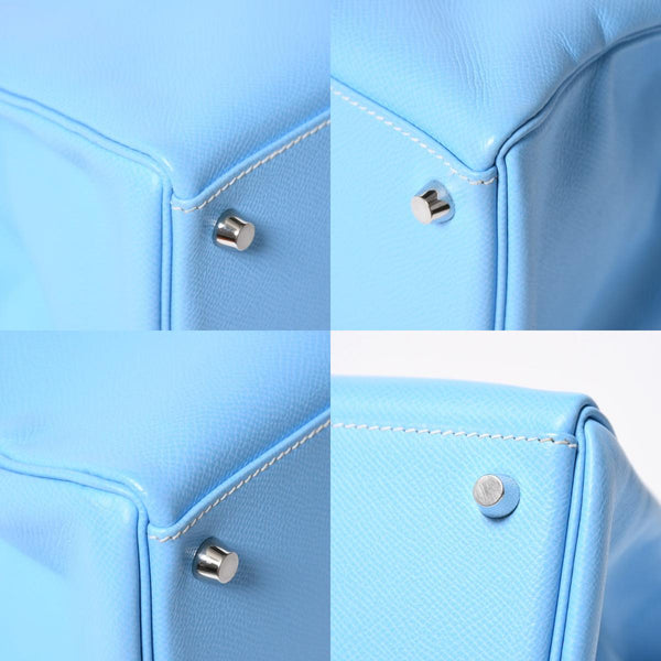 Very good condition HERMES Candy Kelly 35 handbag □O carved inside stitching Epson Celeste Mykonos silver hardware used 4a009796