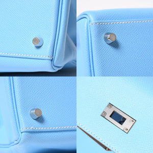 Very good condition HERMES Candy Kelly 35 handbag □O carved inside stitching Epson Celeste Mykonos silver hardware used 4a009796