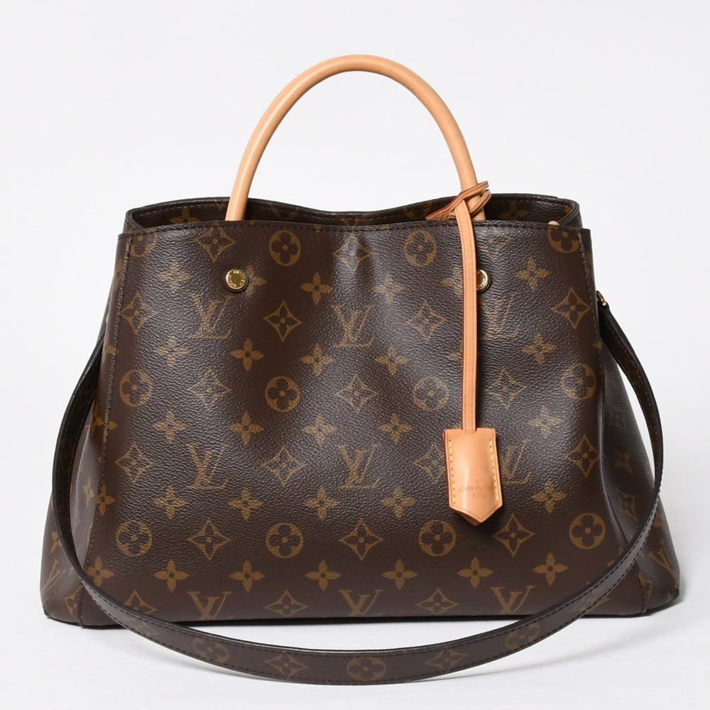 Very good condition LOUIS VUITTON Montaigne MM 2WAY bag handbag shoulder bag M41056 brown gold hardware used 4a009745