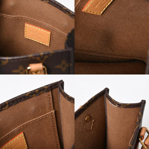 Like new LOUIS VUITTON Petite Sac Pla 2WAY bag M69442 Monogram Brown Gold hardware Used 4a009741