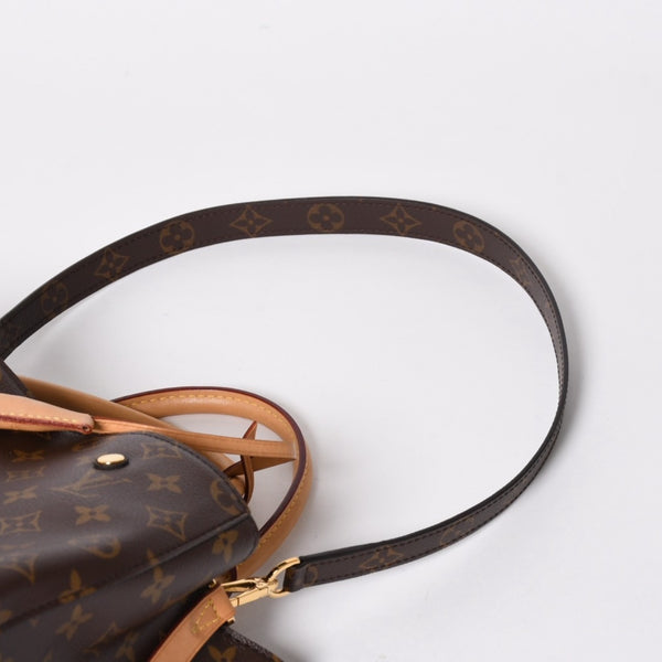 極美品 LOUIS VUITTON ルイヴィトン モンテーニュMM 2WAYバッグ ハンドバッグ ショルダーバッグ M41056 ブラウン ゴールド金具 中古 4a009745