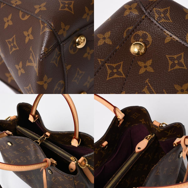 極美品 LOUIS VUITTON ルイヴィトン モンテーニュMM 2WAYバッグ ハンドバッグ ショルダーバッグ M41056 ブラウン ゴールド金具 中古 4a009745