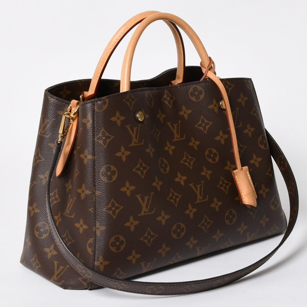 Very good condition LOUIS VUITTON Montaigne MM 2WAY bag handbag shoulder bag M41056 brown gold hardware used 4a009745