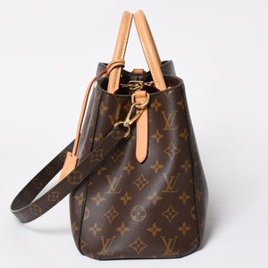 極美品 LOUIS VUITTON ルイヴィトン モンテーニュMM 2WAYバッグ ハンドバッグ ショルダーバッグ M41056 ブラウン ゴールド金具 中古 4a009745