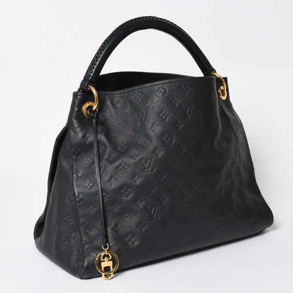 Very good condition LOUIS VUITTON Artsy MM One Shoulder Bag Handbag M93448 Calfskin Monogram Empreinte Black Gold Hardware Used 4a009809