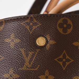 極美品 LOUIS VUITTON ルイヴィトン モンテーニュMM 2WAYバッグ ハンドバッグ ショルダーバッグ M41056 ブラウン ゴールド金具 中古 4a009745