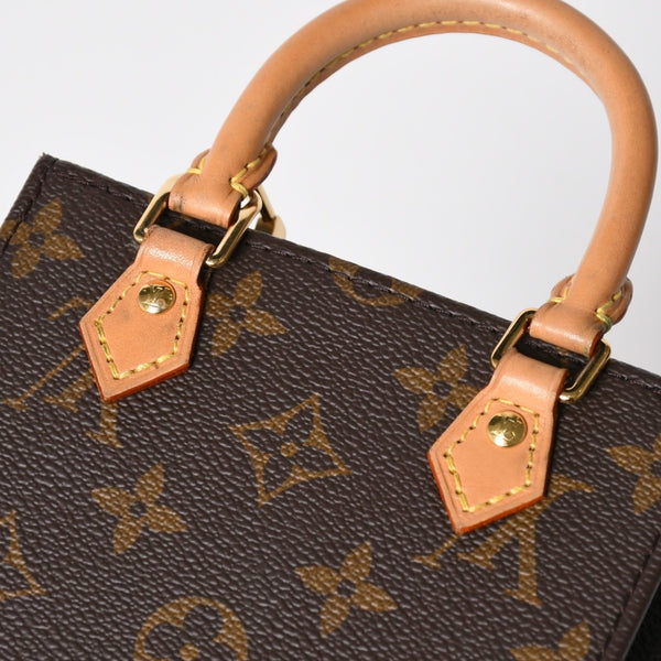 Like new LOUIS VUITTON Petite Sac Pla 2WAY bag M69442 Monogram Brown Gold hardware Used 4a009741