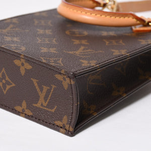 Like new LOUIS VUITTON Petite Sac Pla 2WAY bag M69442 Monogram Brown Gold hardware Used 4a009741