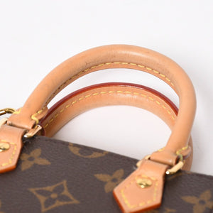 Like new LOUIS VUITTON Petite Sac Pla 2WAY bag M69442 Monogram Brown Gold hardware Used 4a009741