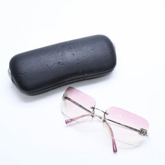 CHANEL シャネル リムレス サングラス ココマーク ラインストーン 4017-D サイズ62◻︎17 120 パープル シルバー金具 美品 中古 4a010060
