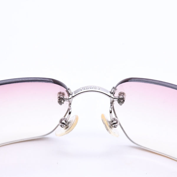 CHANEL シャネル リムレス サングラス ココマーク ラインストーン 4017-D サイズ62◻︎17 120 パープル シルバー金具 美品 中古 4a010060