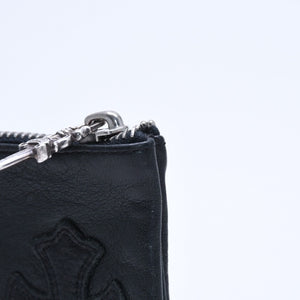 極美品 CHROME HEARTS クロムハーツ ZPR CHNG PURSE ジッパー チェンジパース 小銭入れ CHクロスパッチ ダガージップ シルバー金具 中古 4a009815